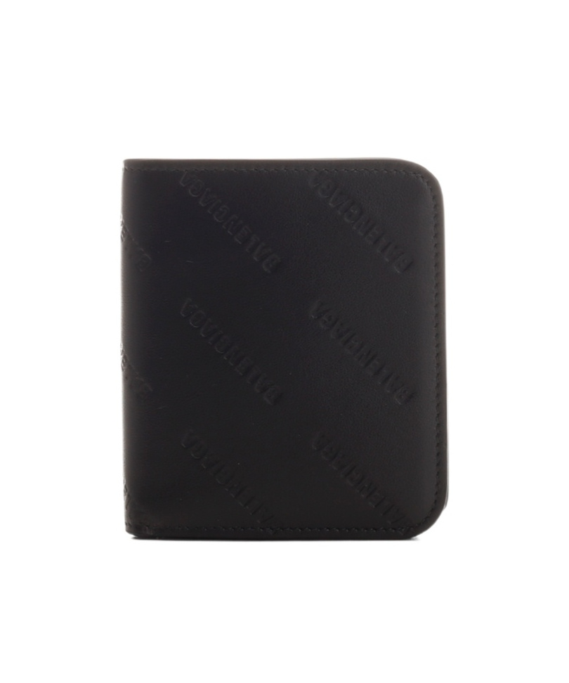 Balenciaga Logo-debossed Leather Wallet In Black