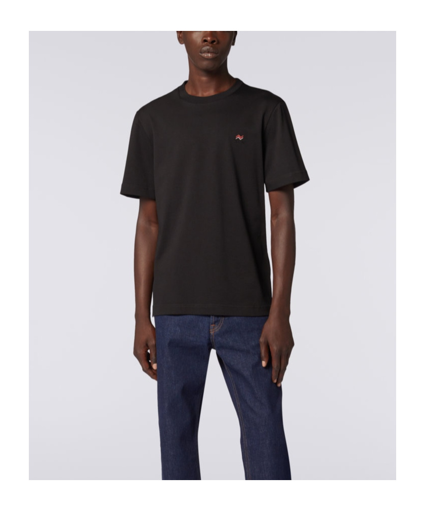 Missoni Logo Embroidery Cotton Jersey T-shirt In Blue