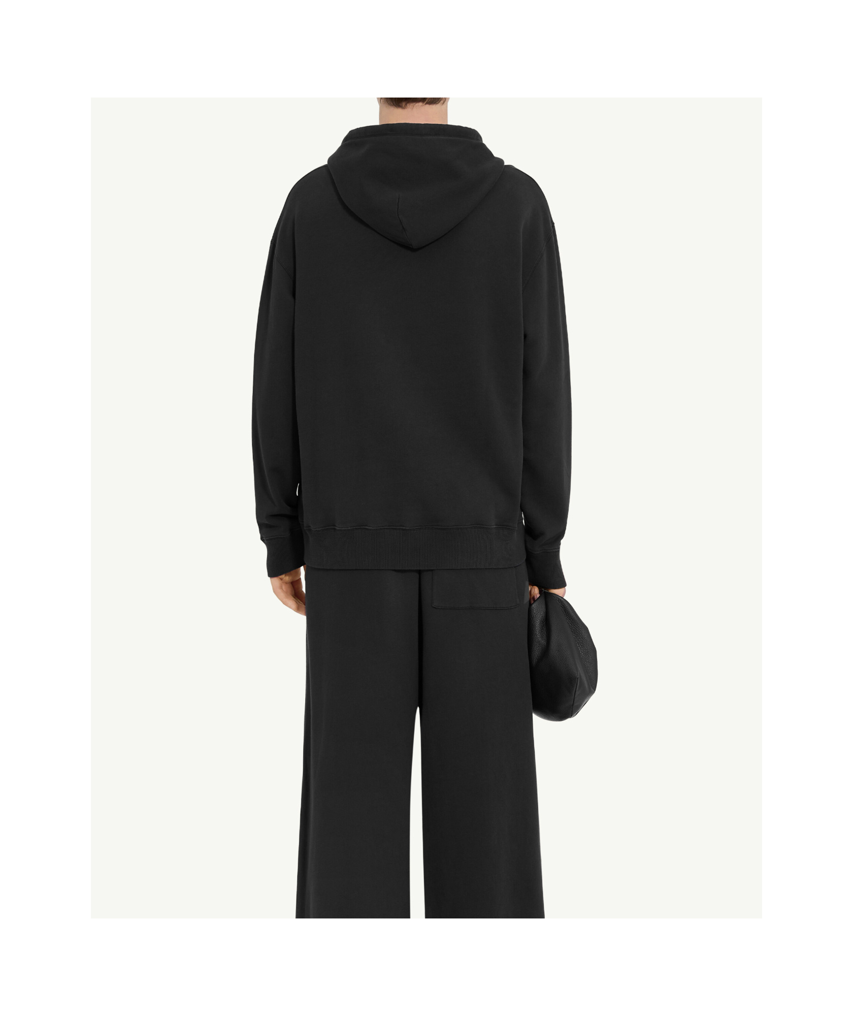 Mm6 Maison Margiela Mm6 By Maison Margiela Emblazoned Black Hoodie With Drawstring And Ribbed Finishes In Black