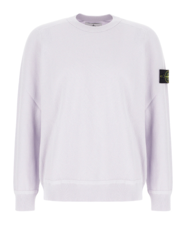 Stone Island Light Sweatshirt With Logo Badge In White