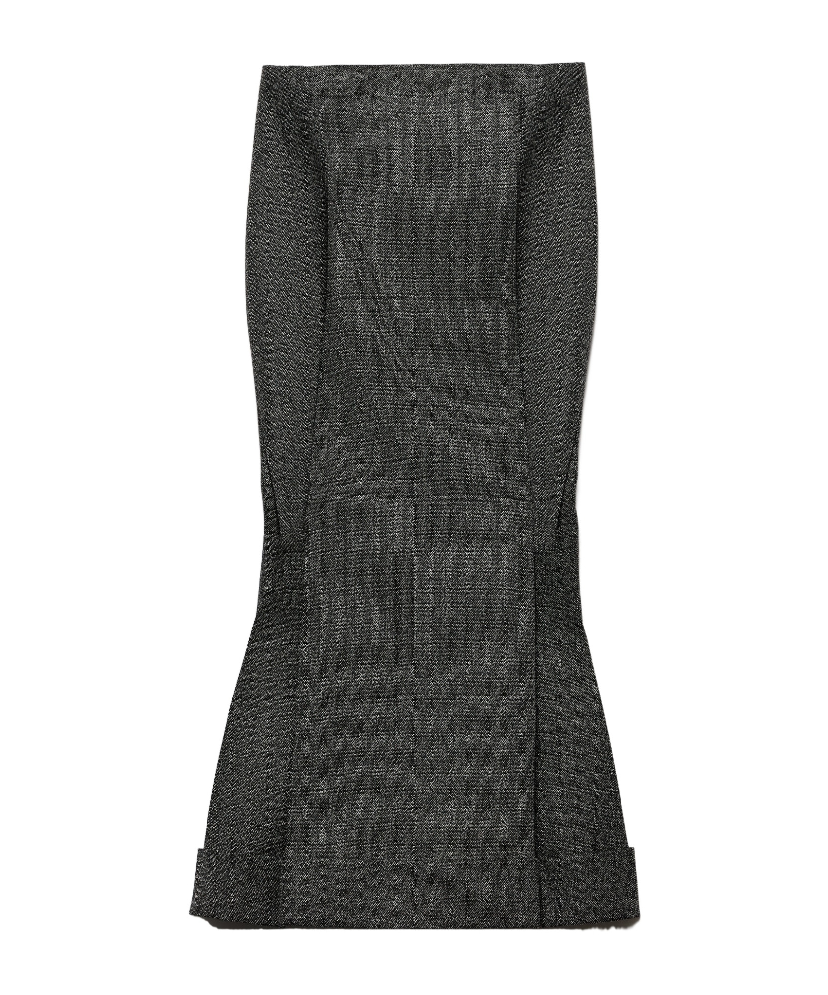 Shop Prada Mouliné Wool Midi-skirt In Black