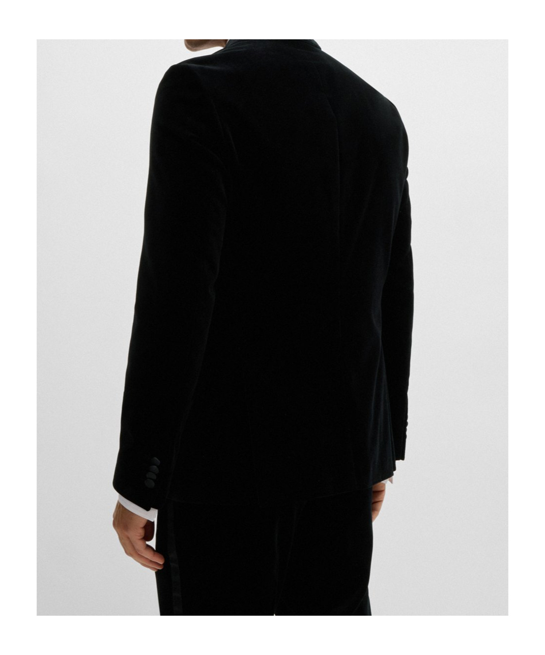 Hugo Boss Hutson Velvet Tuxedo Jacket In Black