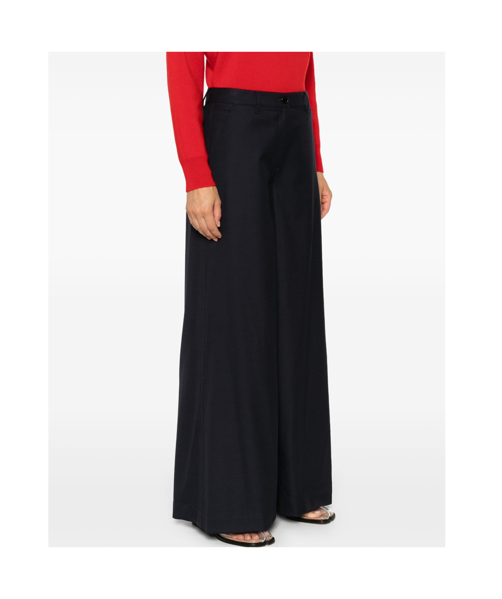 Theory Women's Wool Flannel Ultra Wide-leg Pants In Black