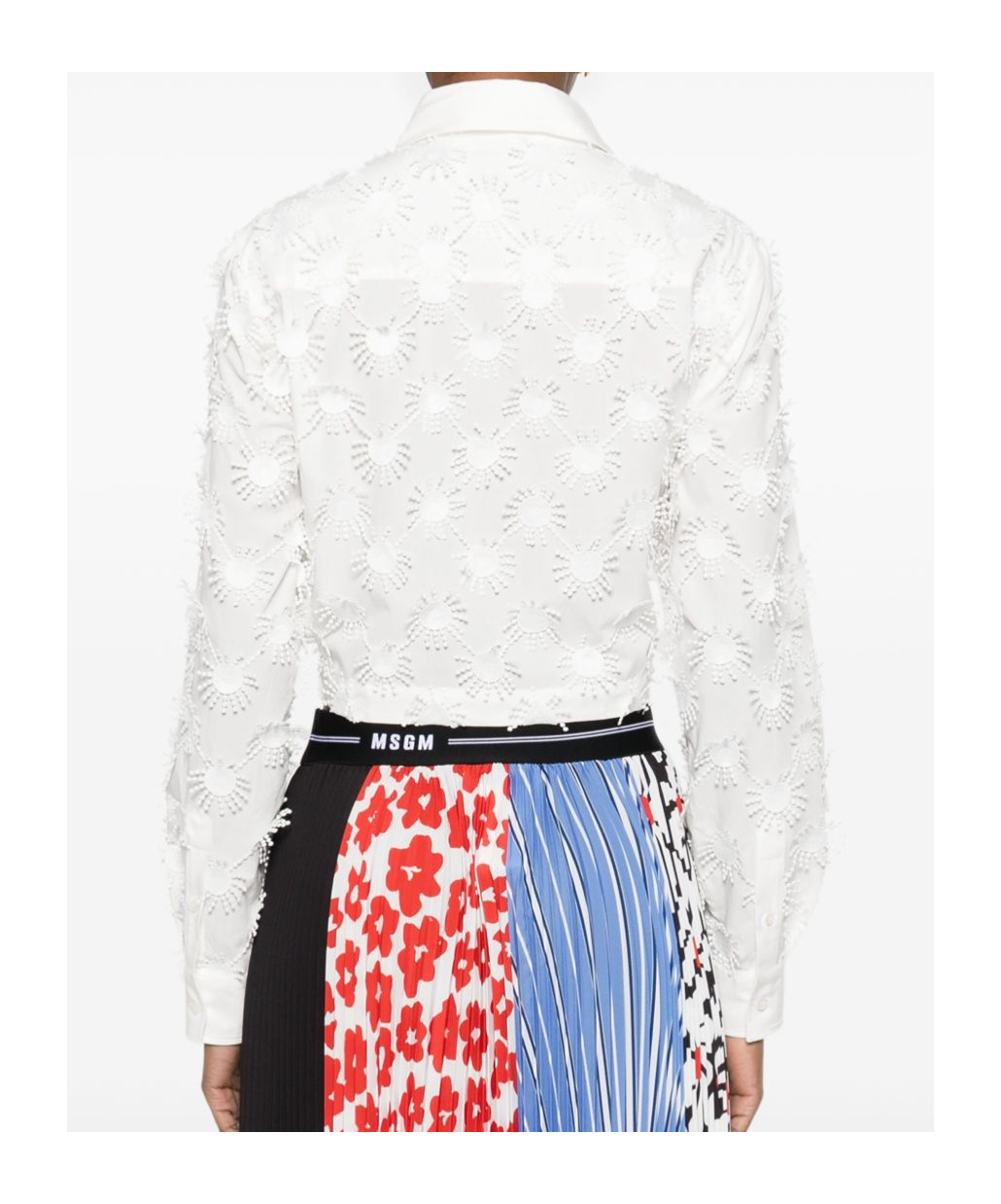 Msgm Long-sleeved Shirt In White