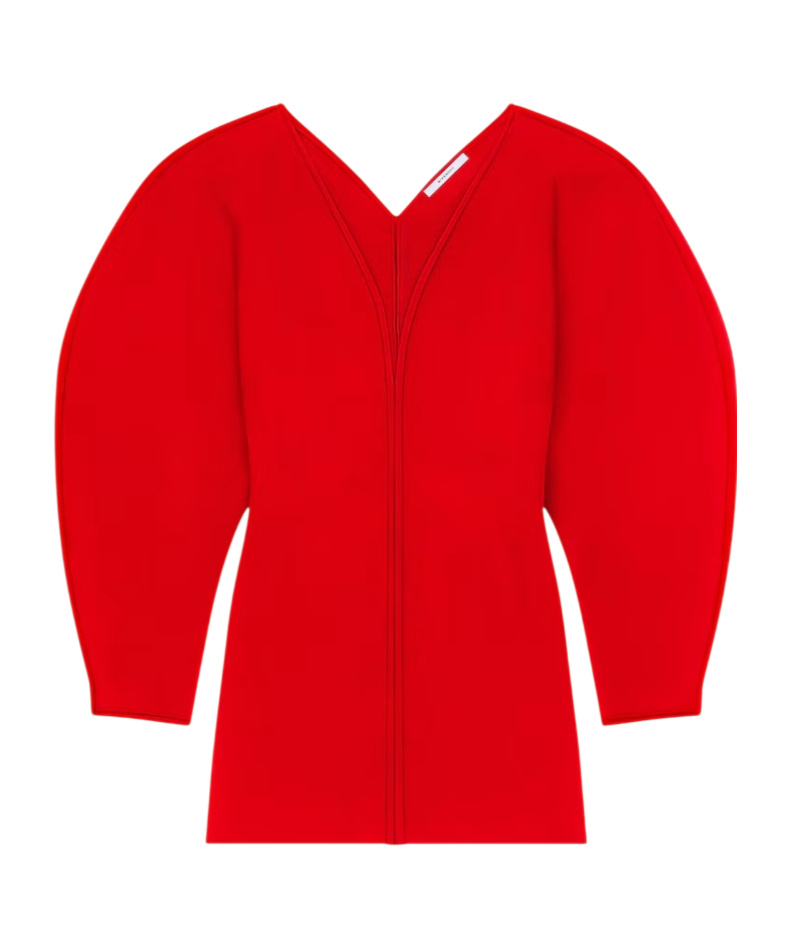 Givenchy Cocoon Mini Dress In Engineered Knit In Poppy Red