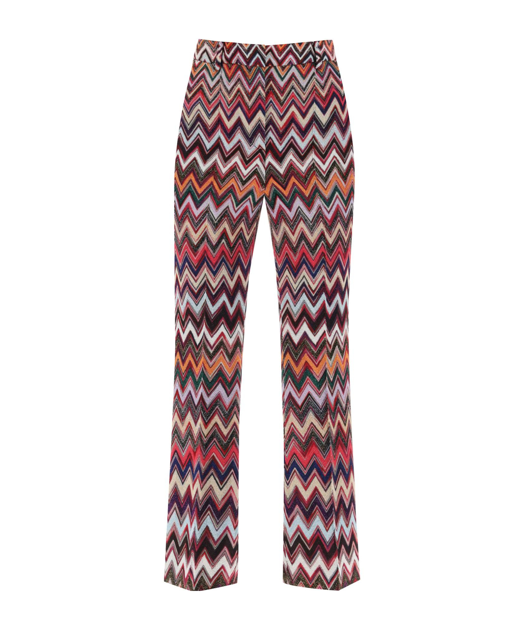 Missoni Zigzag Knitted Trousers In Multi