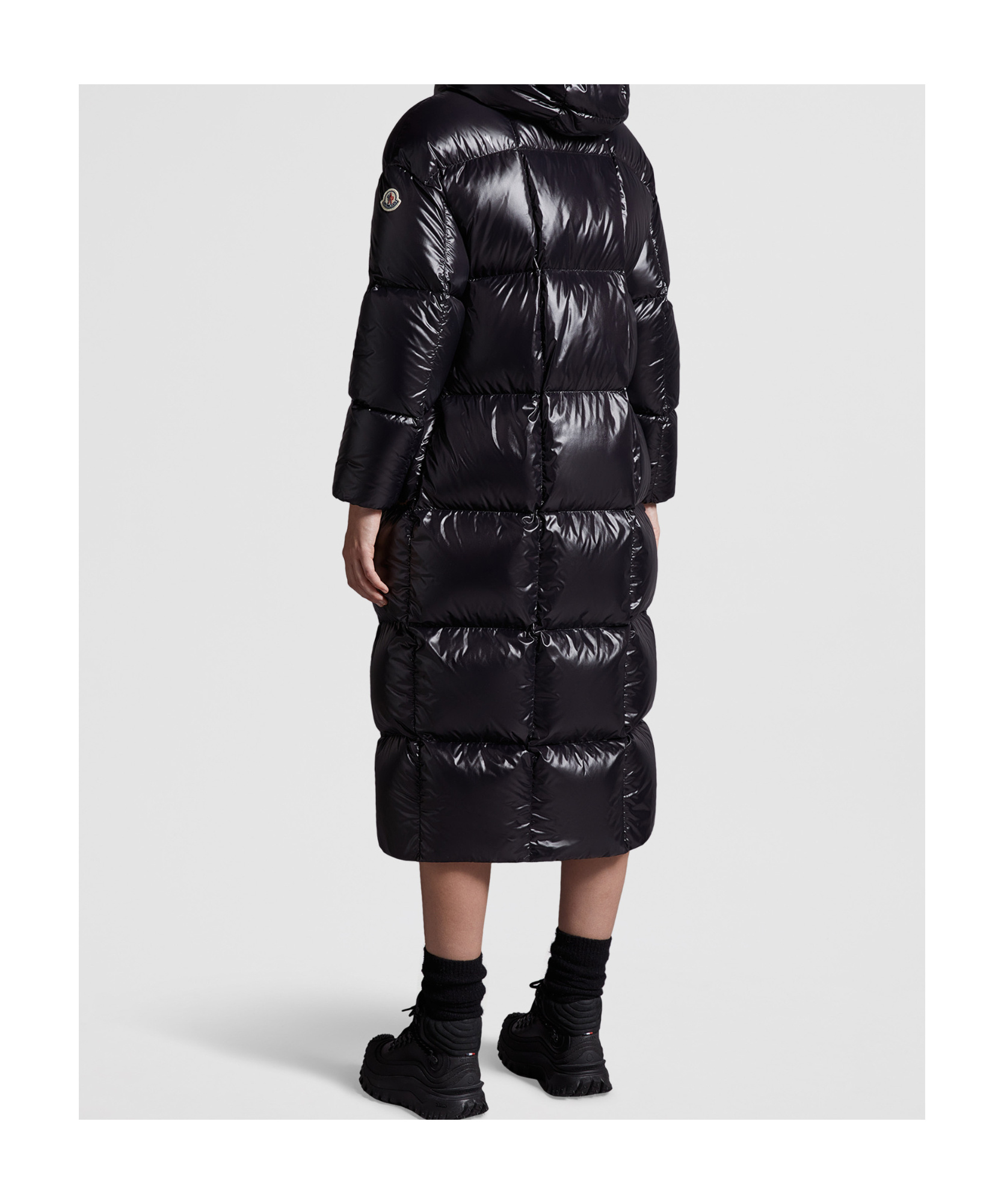 Moncler Parnaiba Hooded Long Down Jacket In Multi