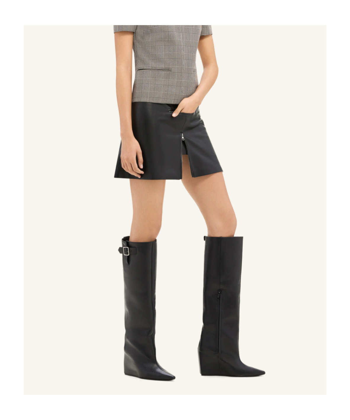 Shop Courrèges Astro Leather Boots In Black