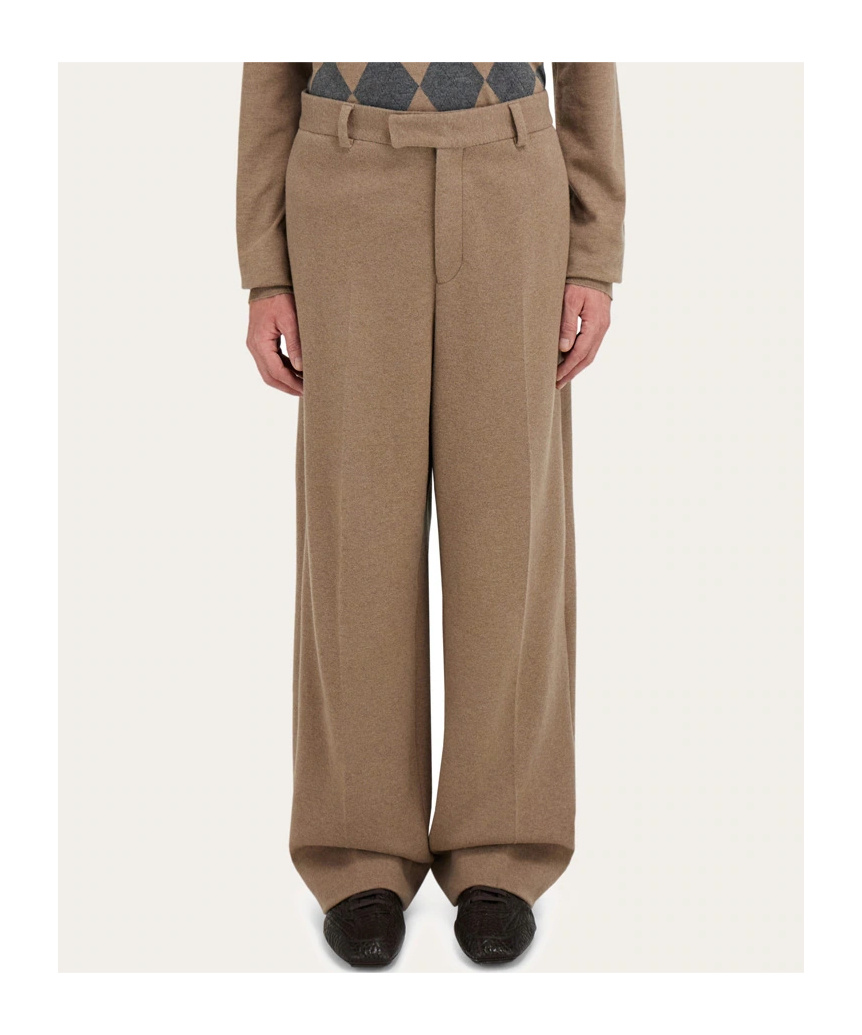 Ferragamo Wool Trousers In Brown