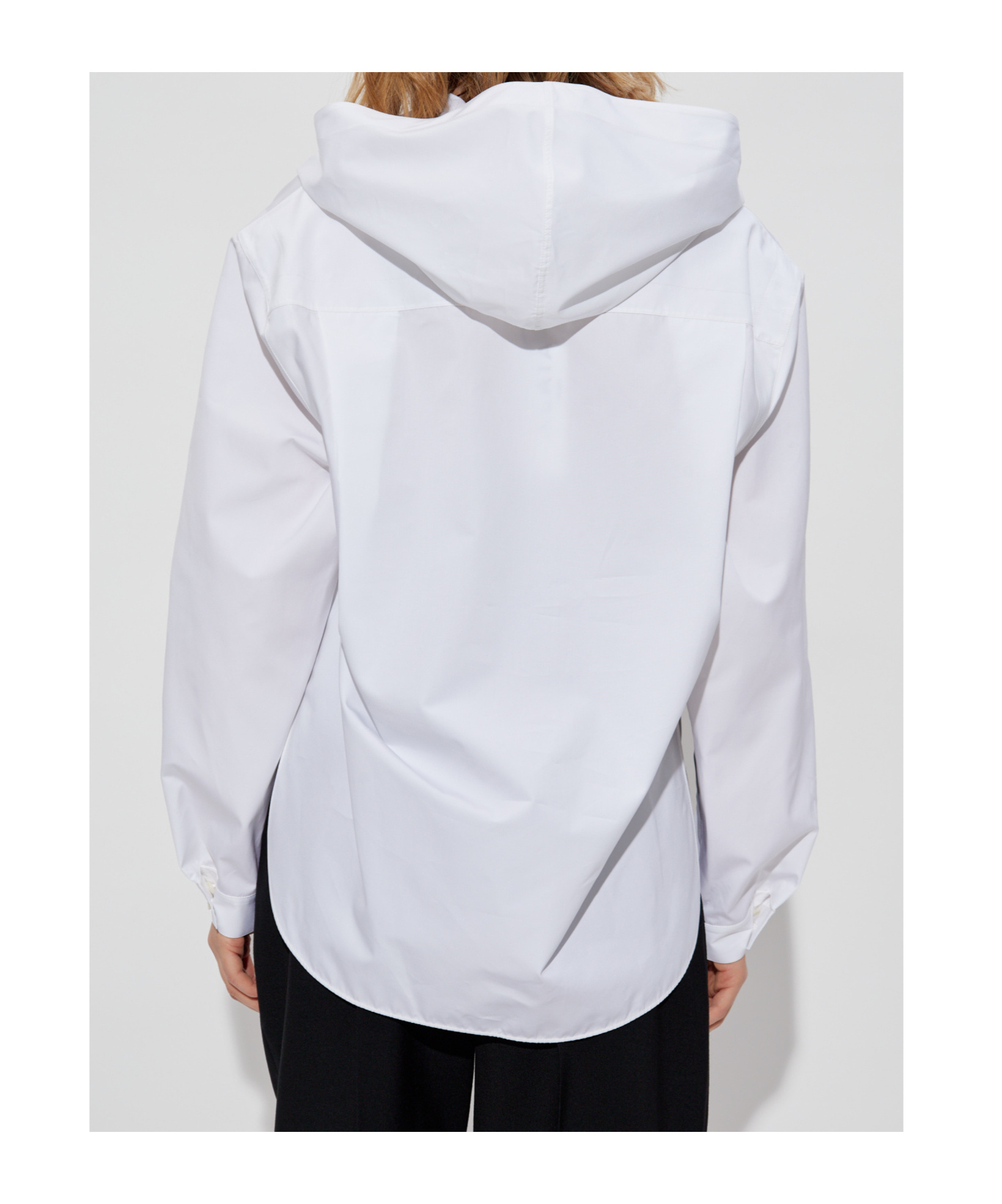 Alaïa Hooded Cotton-poplin Blouse In White