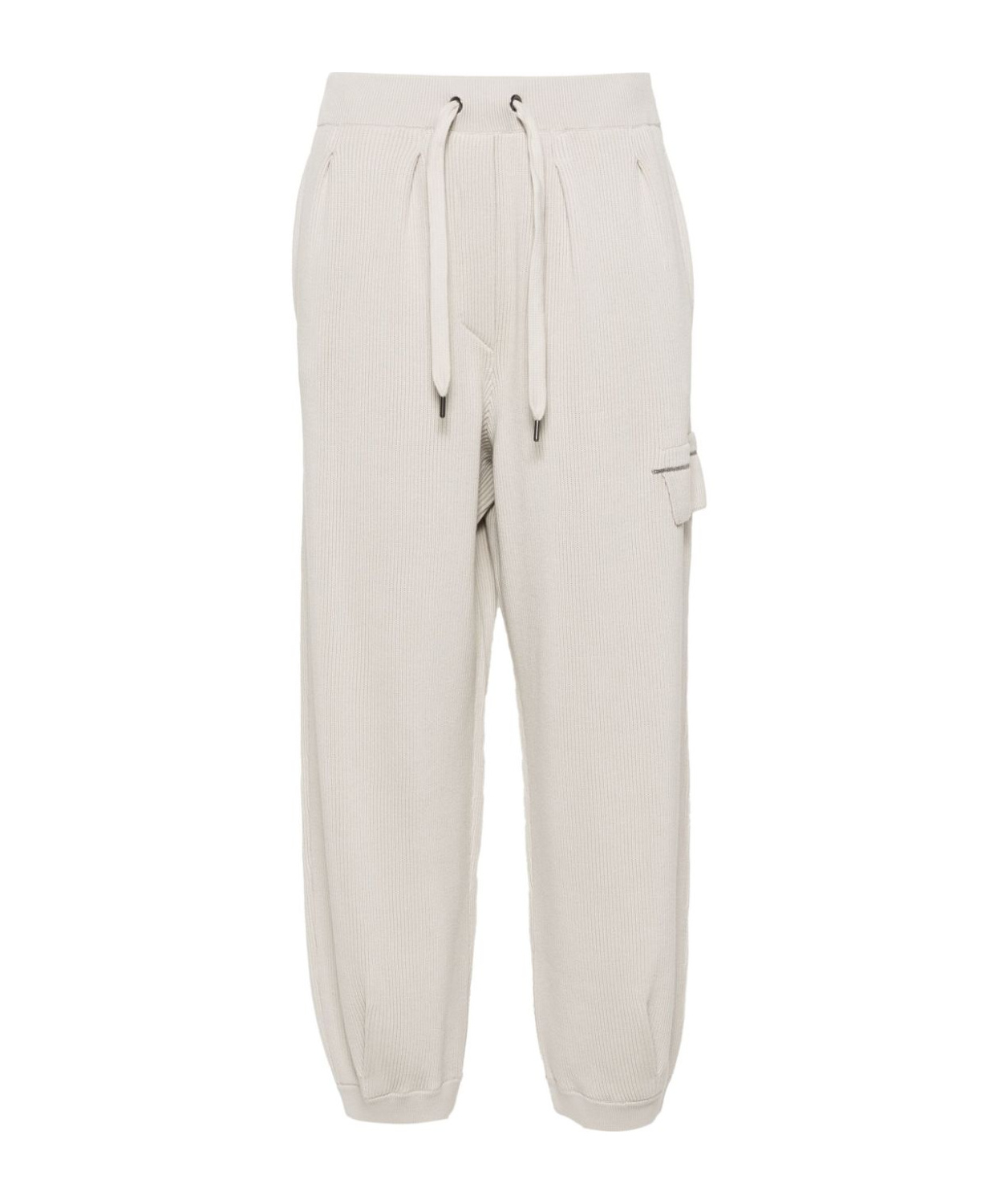 Brunello Cucinelli Beaded Trim-detailing Track Pants In White