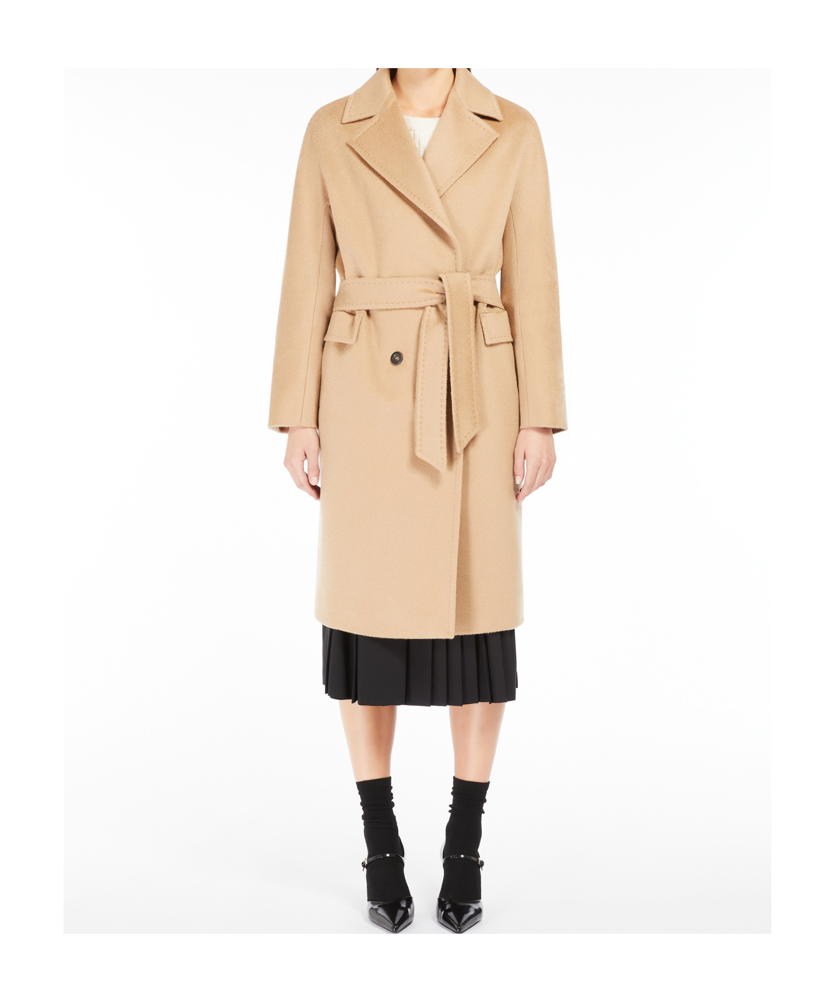 Max Mara Astro Cashmere Coat In Nude
