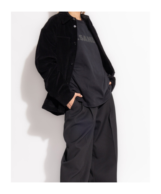 Jil Sander Corduroy Shirt In Black