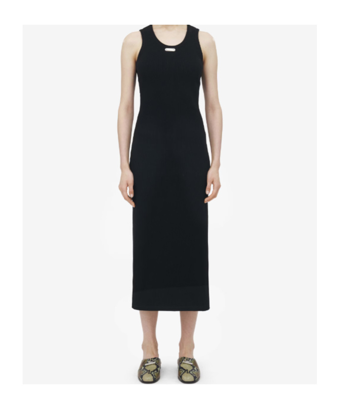 Alexander Mcqueen Crew Neck Cut-out Midi Dress In Black
