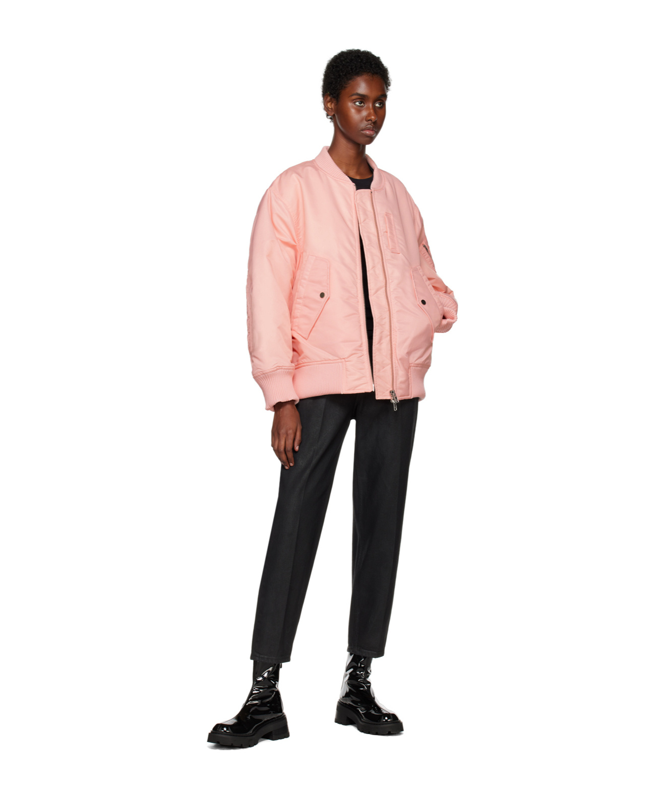 Stand Studio Oversized Bomber Jacket In Pink