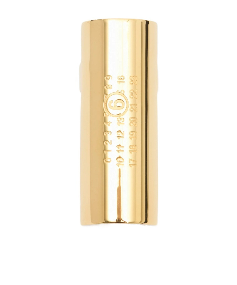 Mm6 Maison Margiela Engraved Open-band Ring In Gold