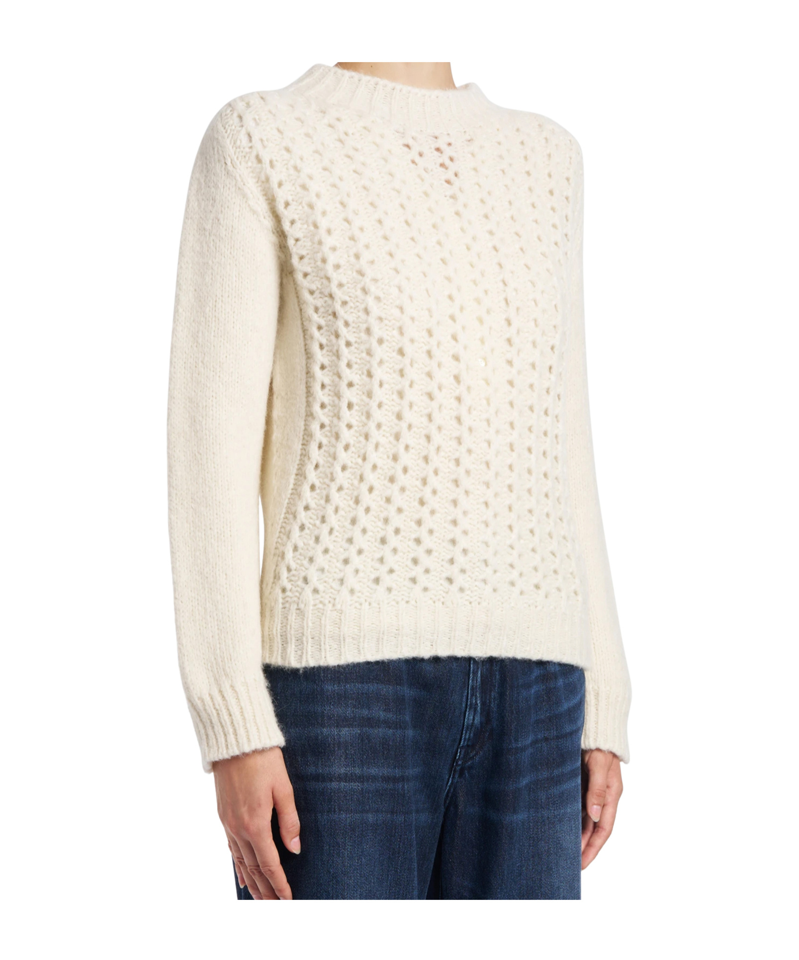 Dondup White Sweater With Classic Fit In Neutral