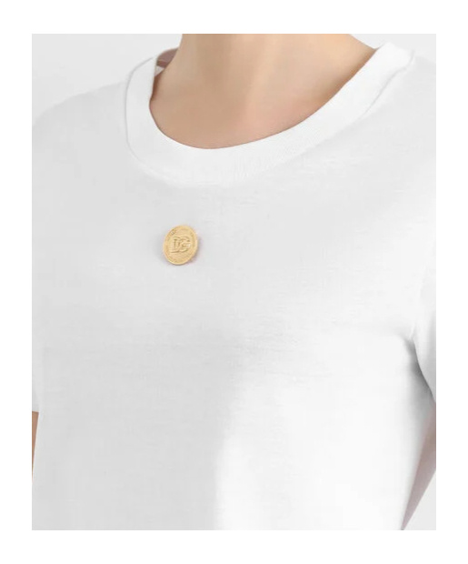 Dolce & Gabbana Medal Cotton T-shirt Crewneck Short Sleeves In Animal Print
