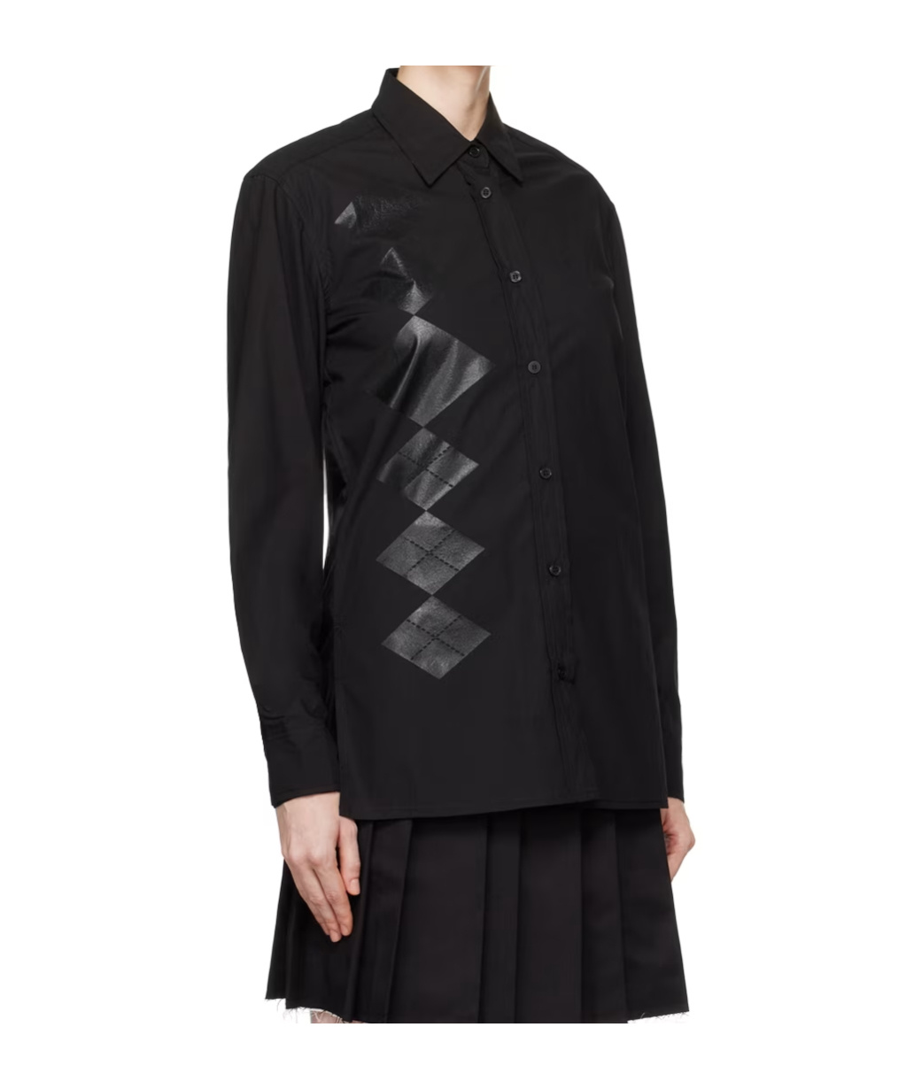 Open Yy Argyle Button Down Shirt In Black
