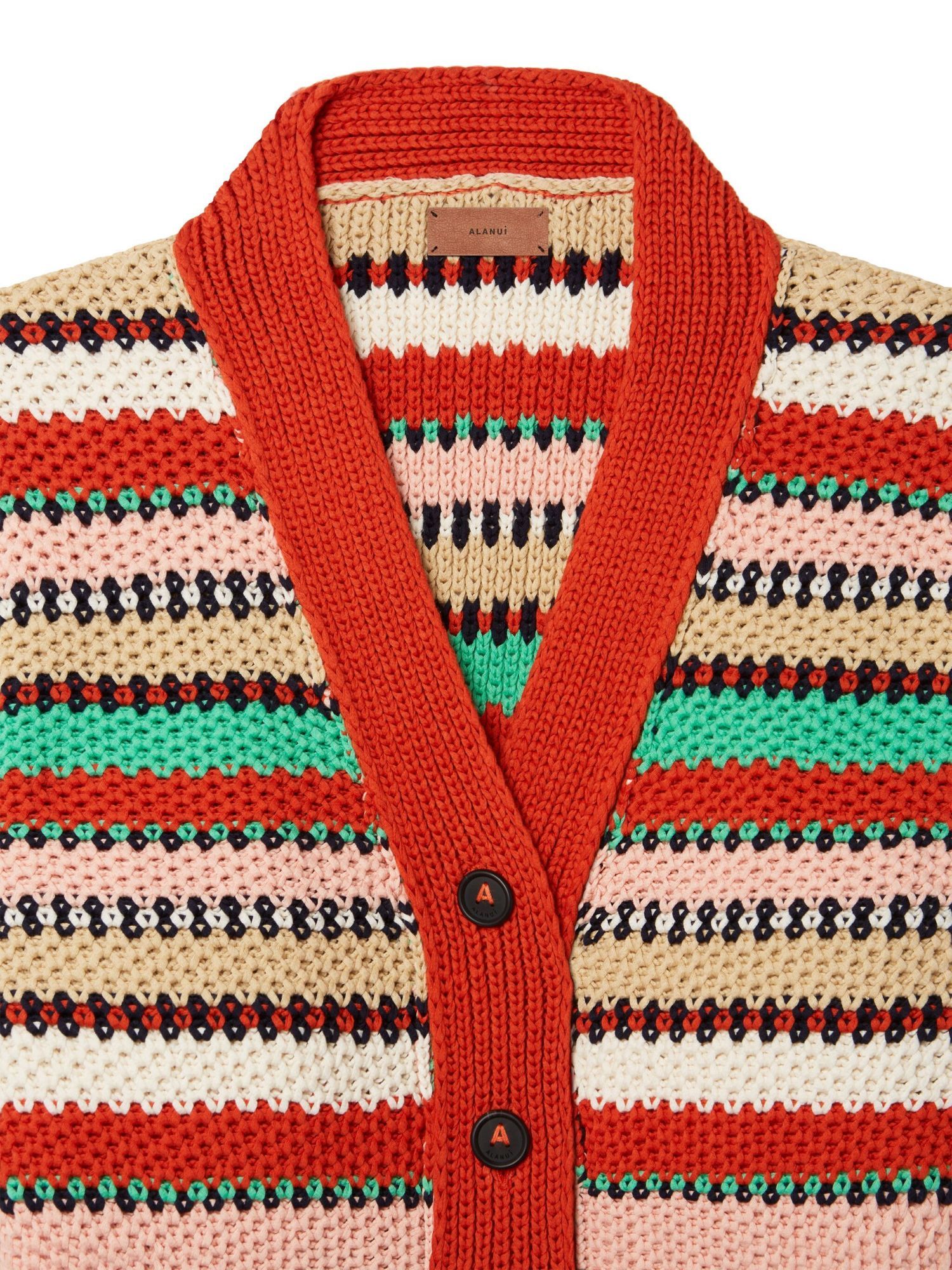 Alanui Sunny Stripes Cardigan In Red