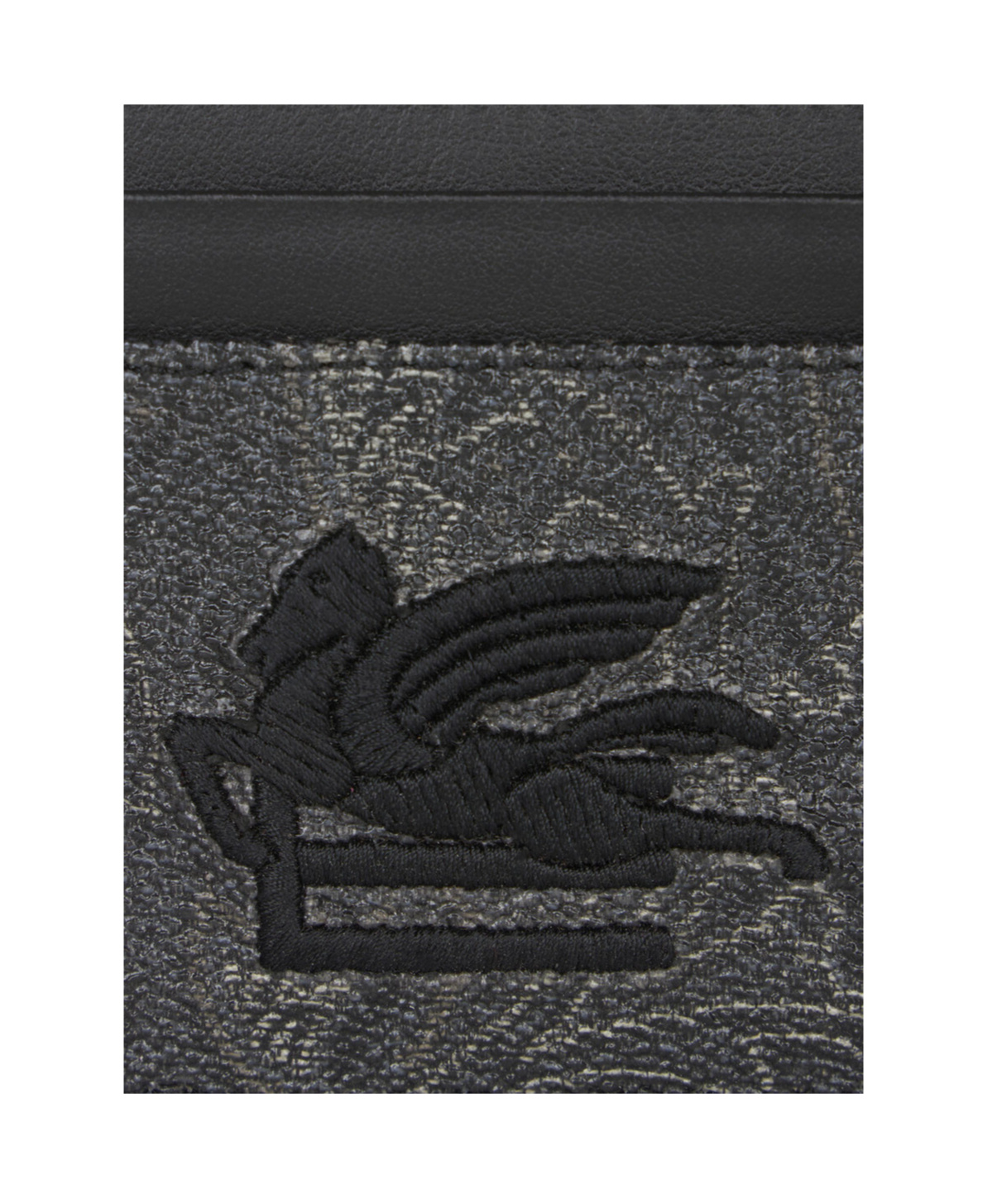 Etro Paisley-print Cotton-blend Cardholder In Black