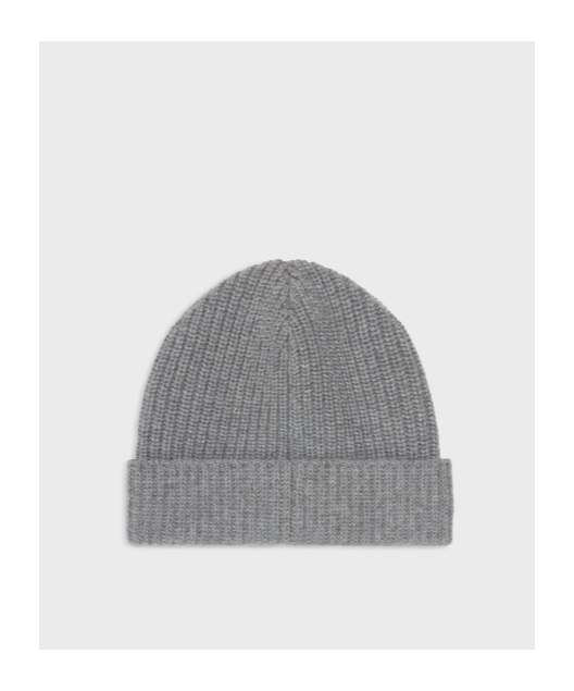 Celine Logo-embroidered Ribbed Cashmere Beanie In Gray