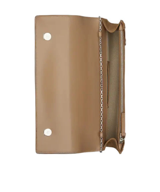Roger Vivier Belle Vivier Clutch In Suede In Brown
