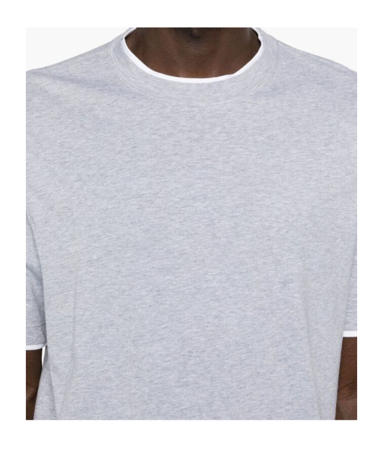 Brunello Cucinelli Layered Crew-neck T-shirt In Gray