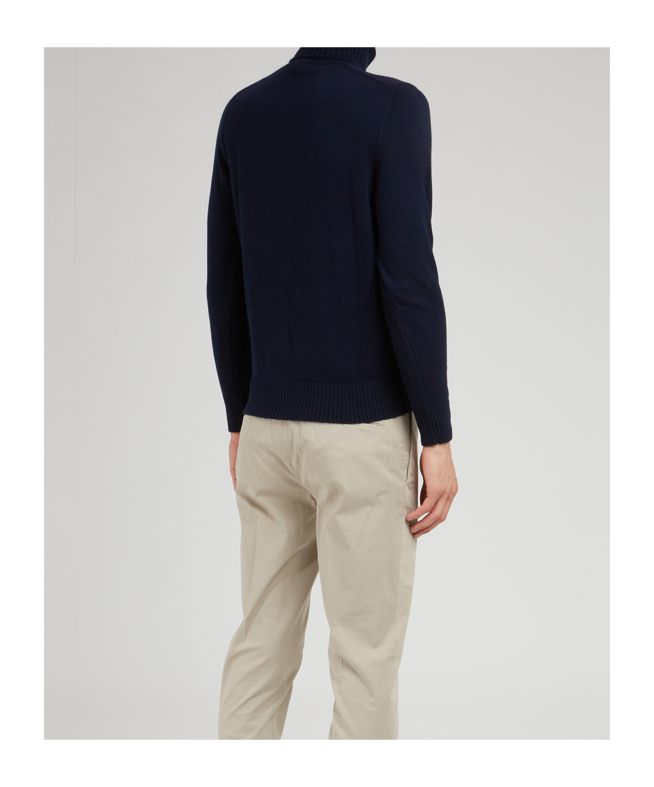 Drumohr Man Turtleneck Midnight Blue Size 48 Lambswool In Black
