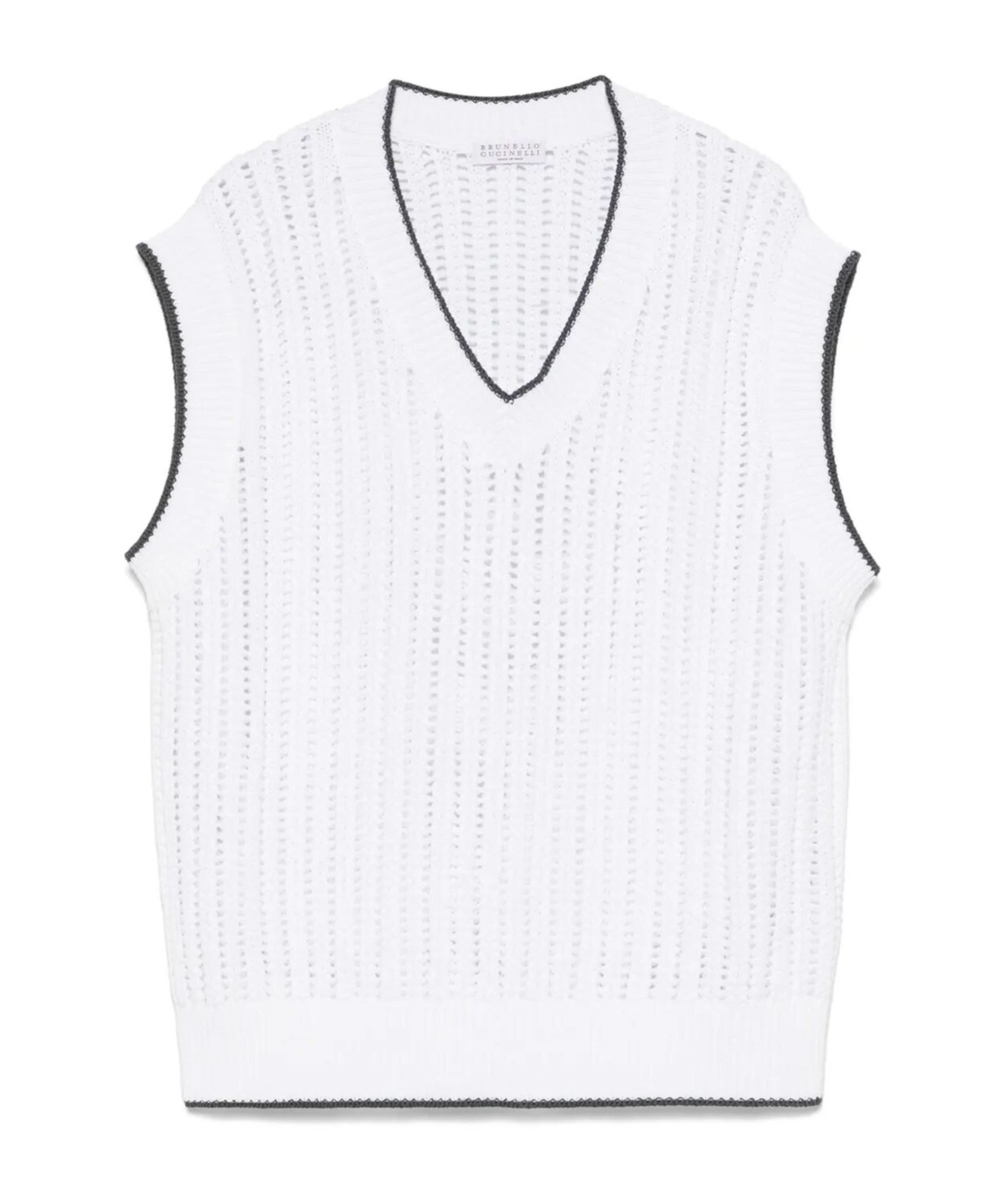 Brunello Cucinelli Open-knit Top In White