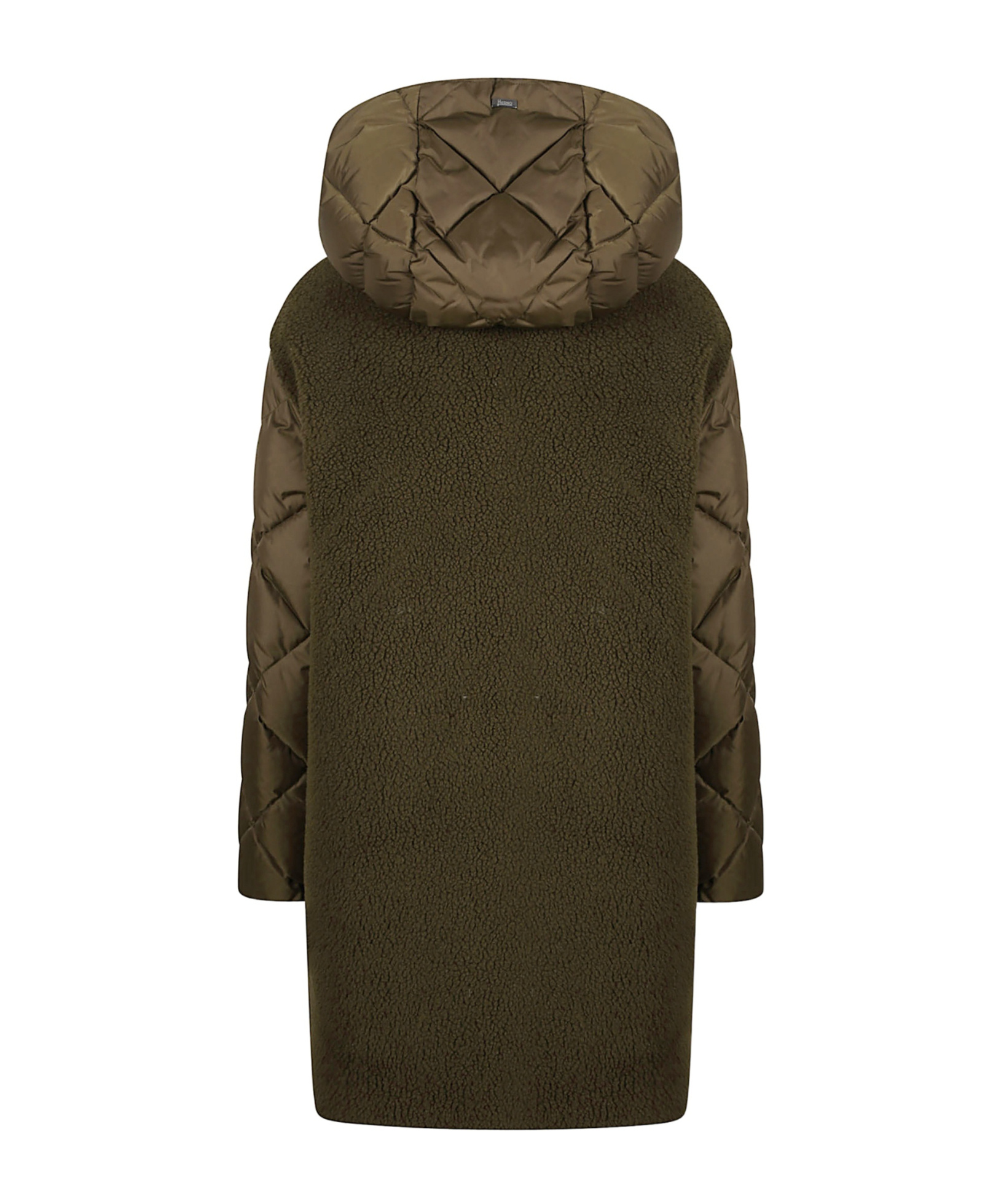 Herno Long-sleeved Hooded Down Jacket In Green