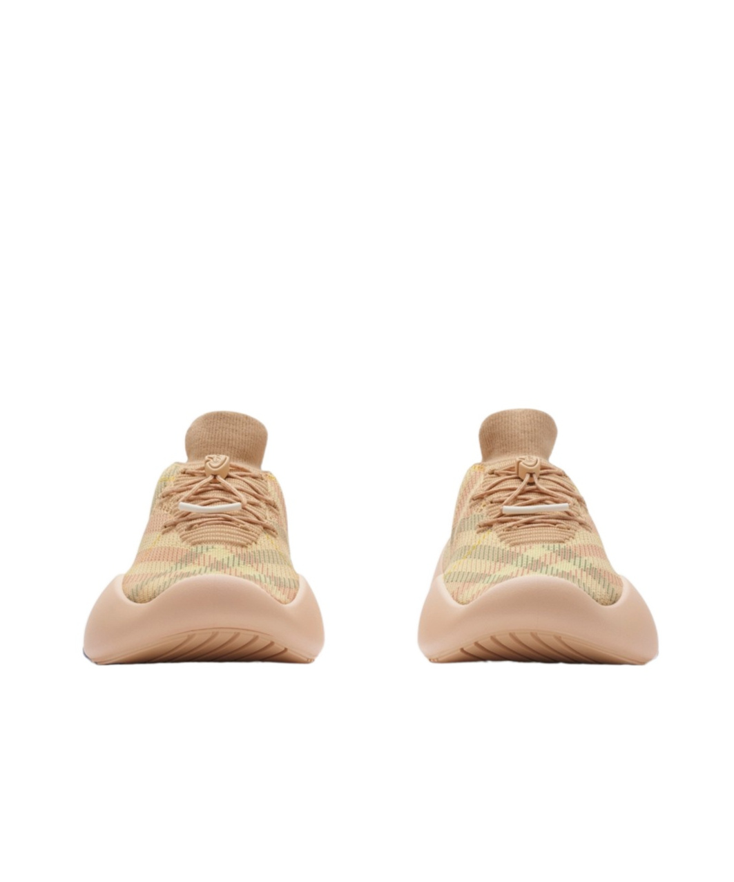 Burberry Women's Neptune Pink Checked Boots In Nude