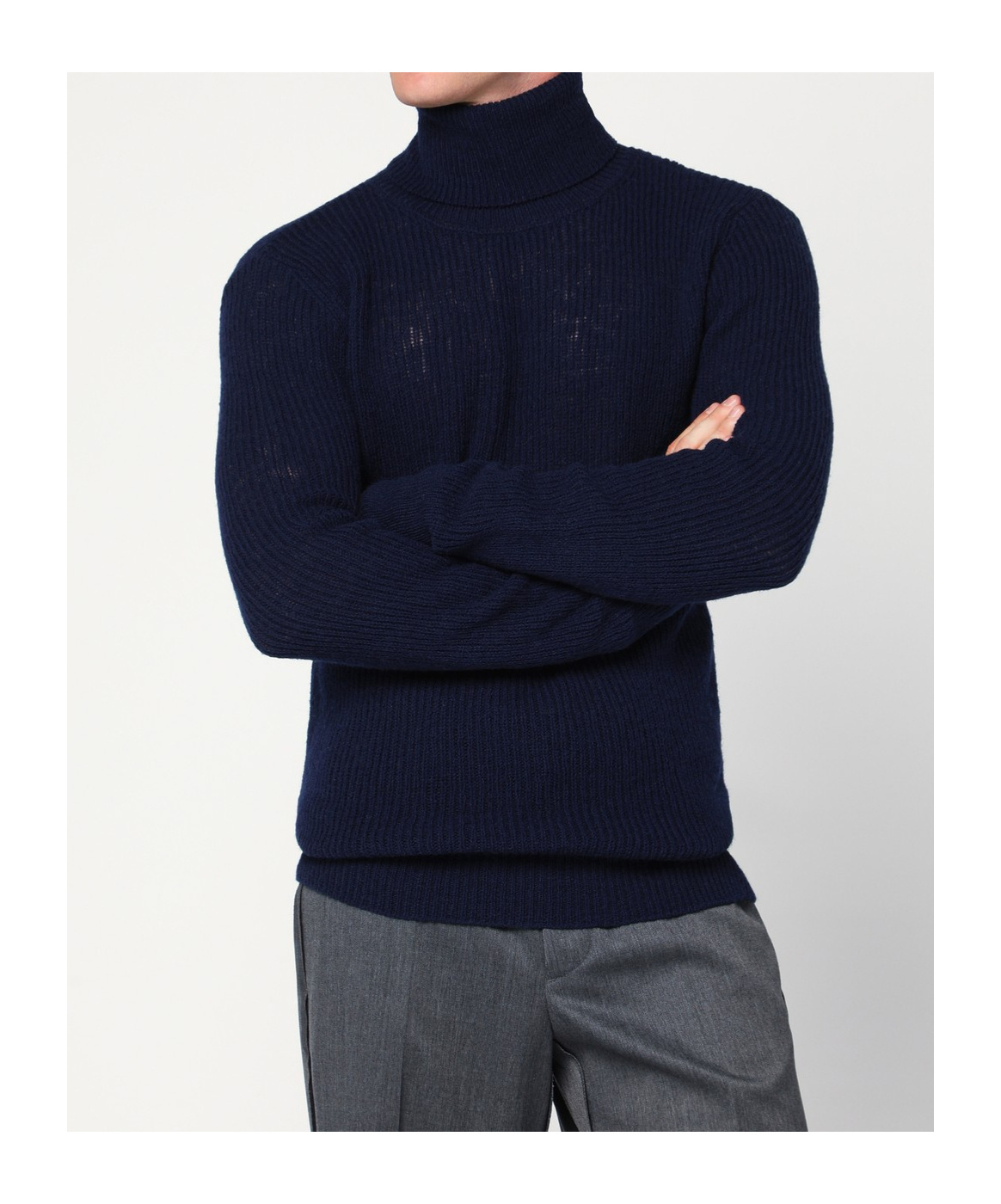 Dries Van Noten Ribbed Knit Turtleneck Sweater With Long Sleeves In Black