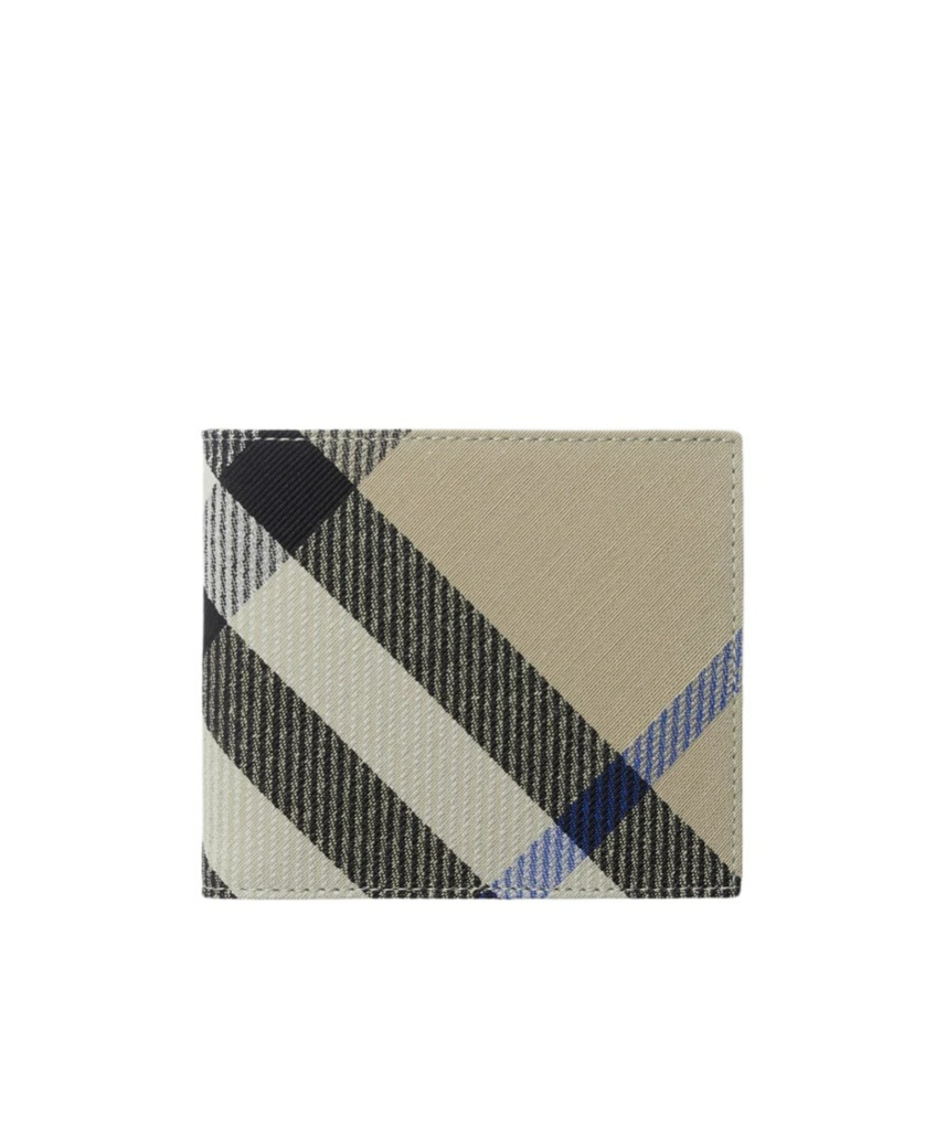 Burberry Checked Bi-fold Wallet In Nude