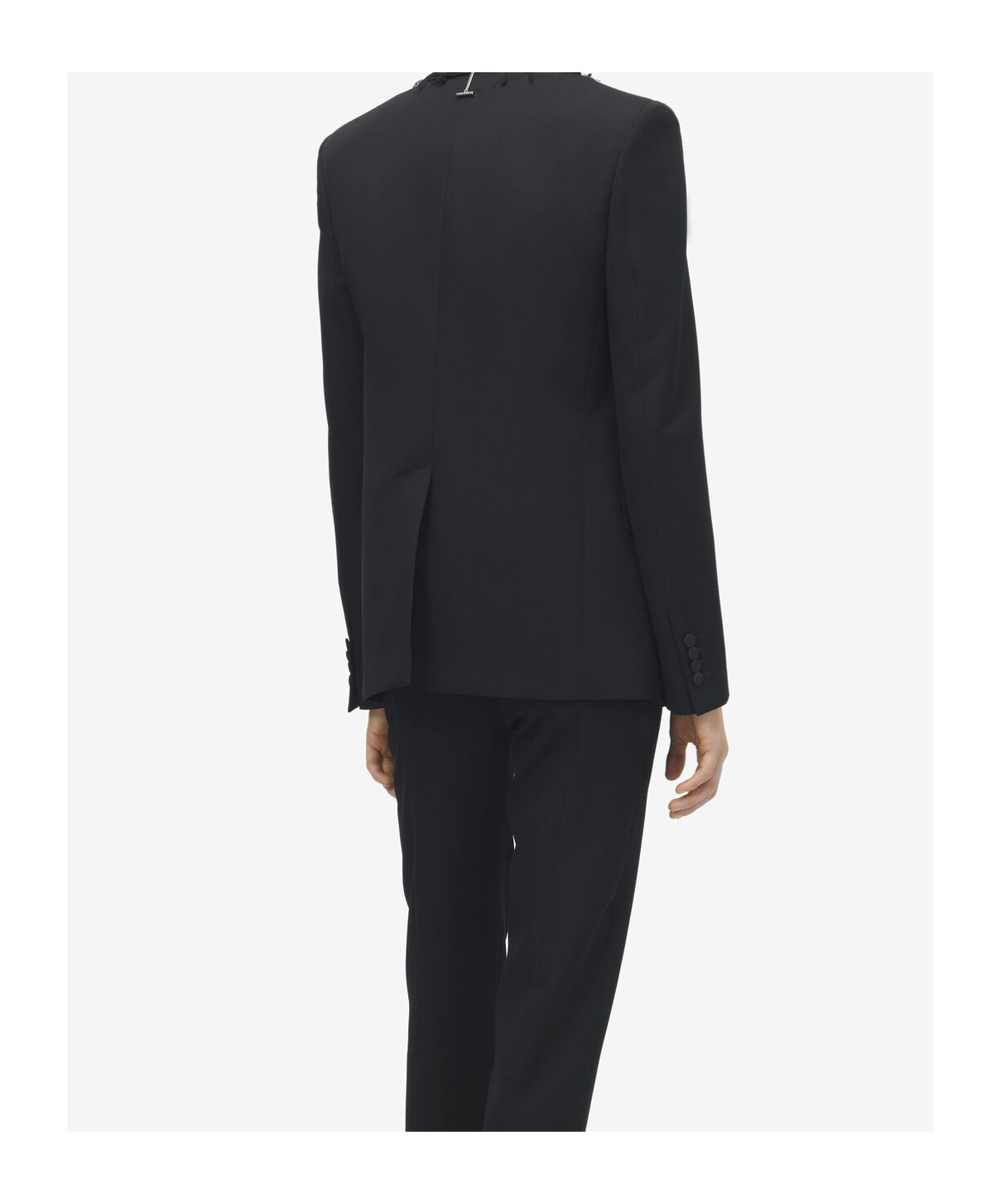Alexander Mcqueen Men's Frayed Lapel Single-breasted Jacket In Black In Black