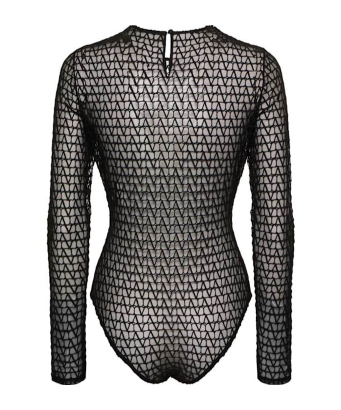VALENTINO ROUND-COLLAR AND LONG-SLEEVED JUMPSUIT