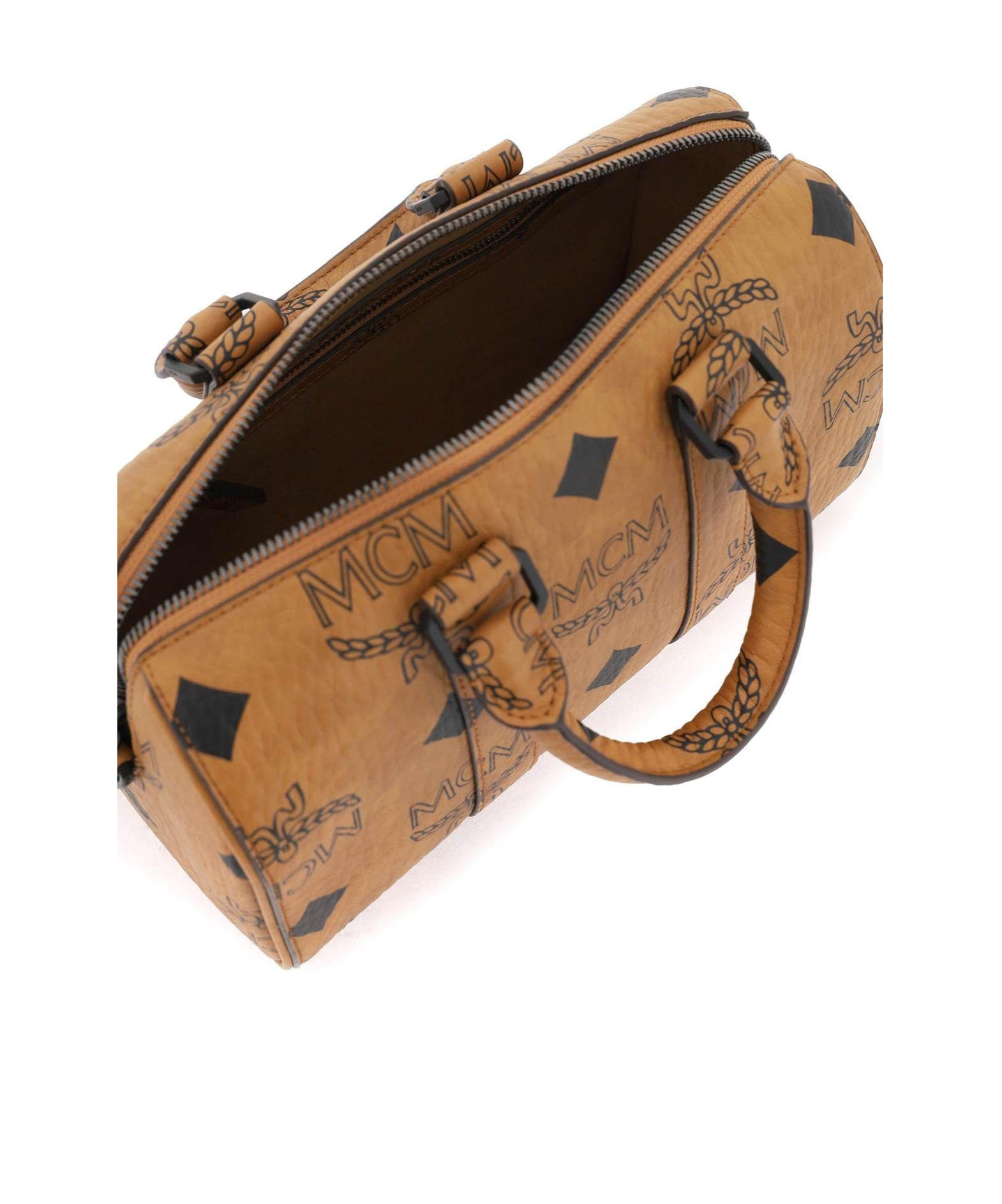 Mcm Aren Boston Small Top Handle Bag In Brown