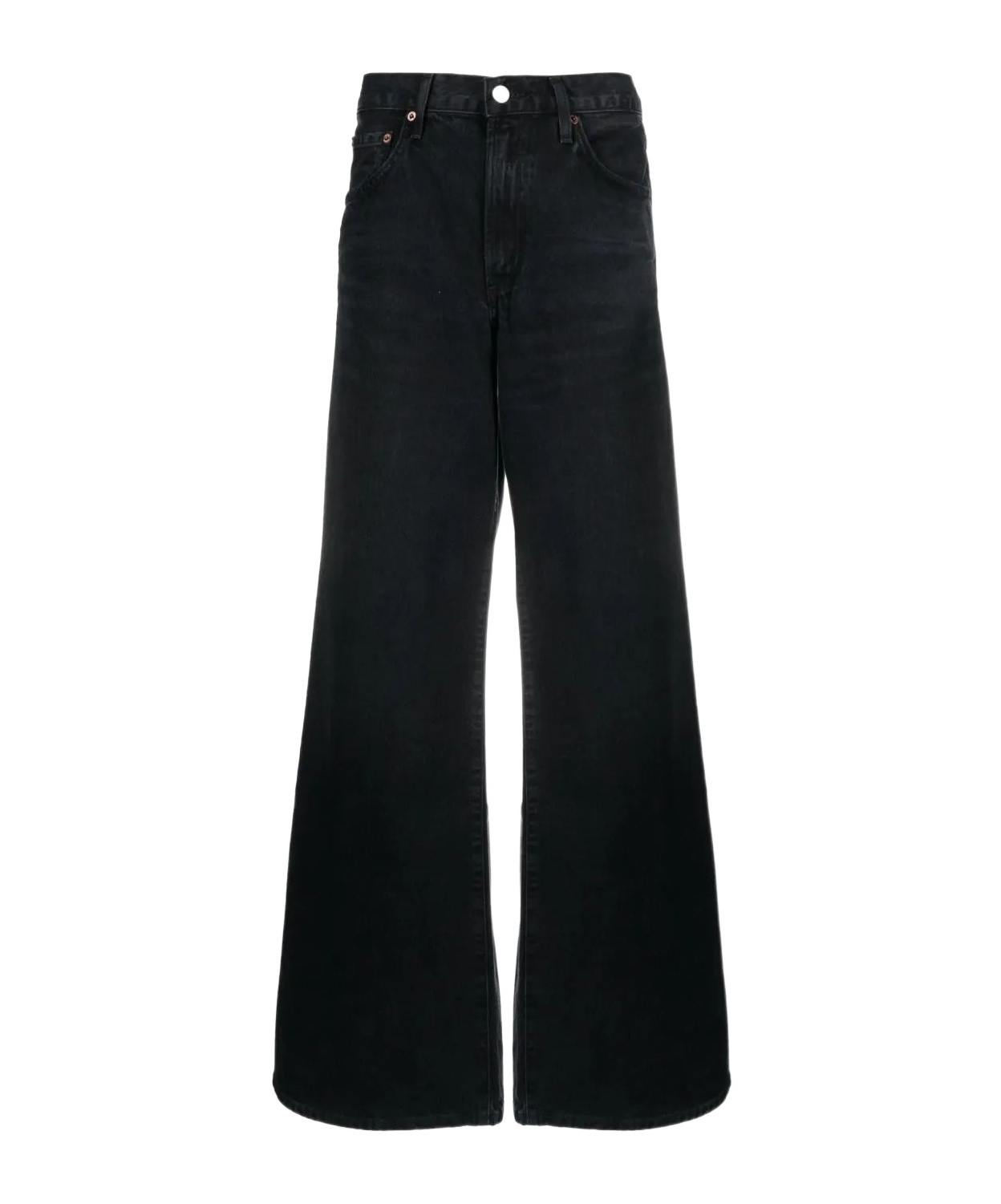 Agolde Clara Wide-leg Jeans In Black