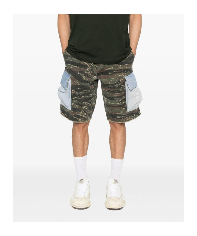 Gallery Dept. Denim-pocket Cargo Shorts In Green