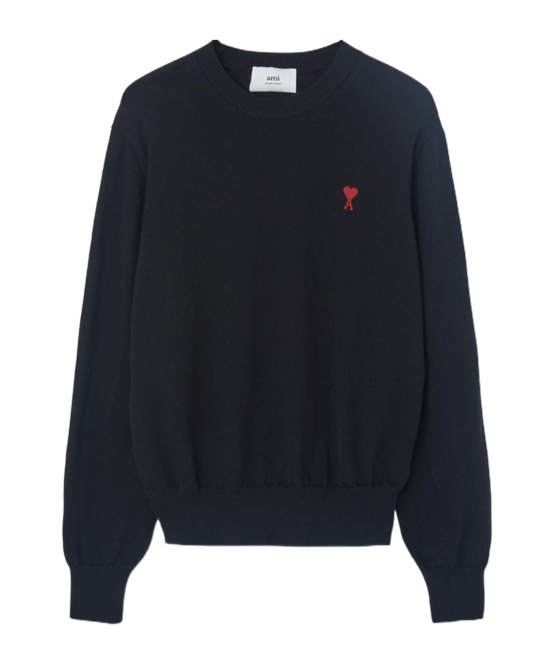 Ami Alexandre Mattiussi Ami De Coeur Logo-embroidered Pullover Sweatshirt In Black