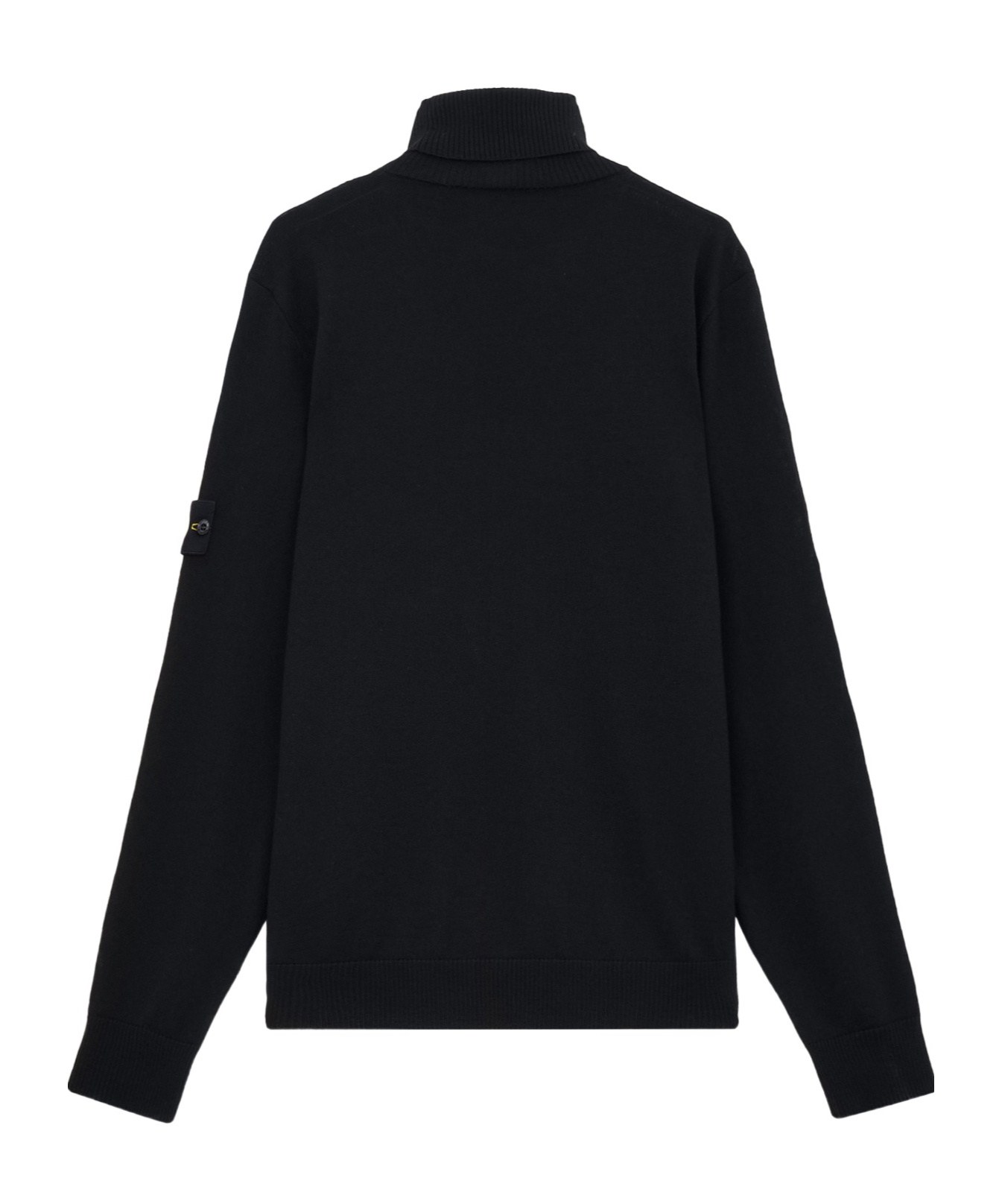 Stone Island Turtleneck Jumper With Finely Ribbed Trims In Black