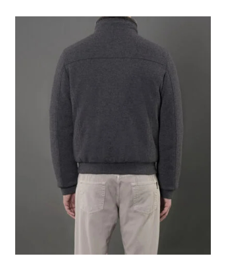Moorer Long-sleeved Bomber Jacket In Gray
