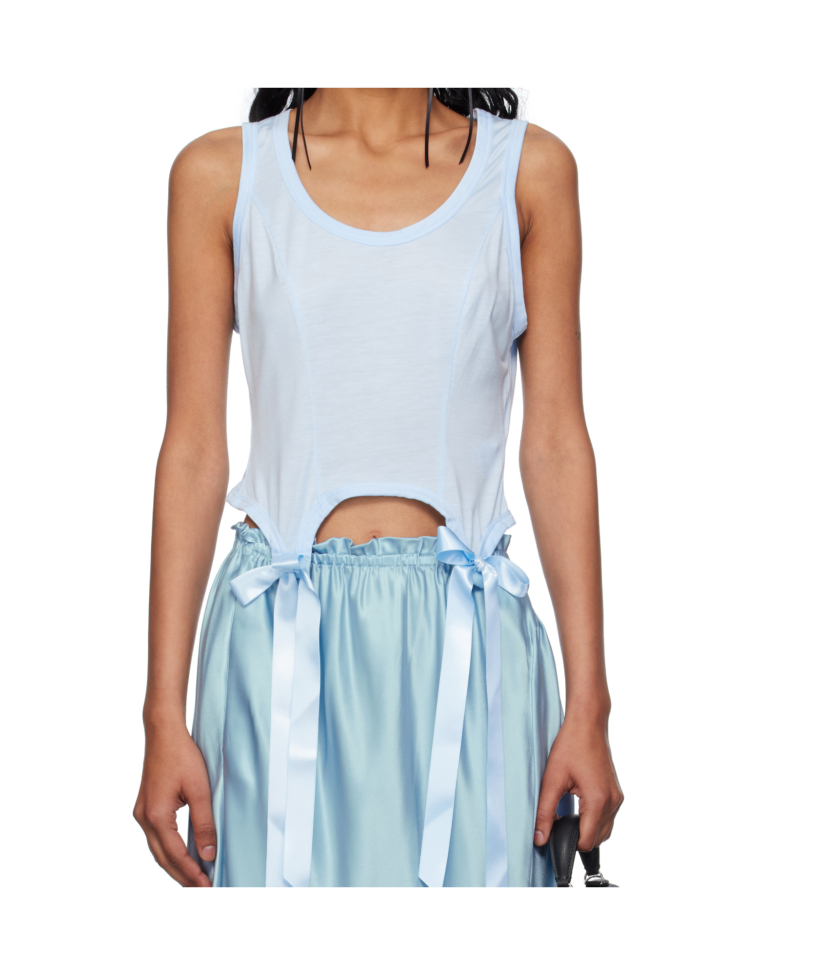 Simone Rocha Bow Tail Easy Vest In Blue