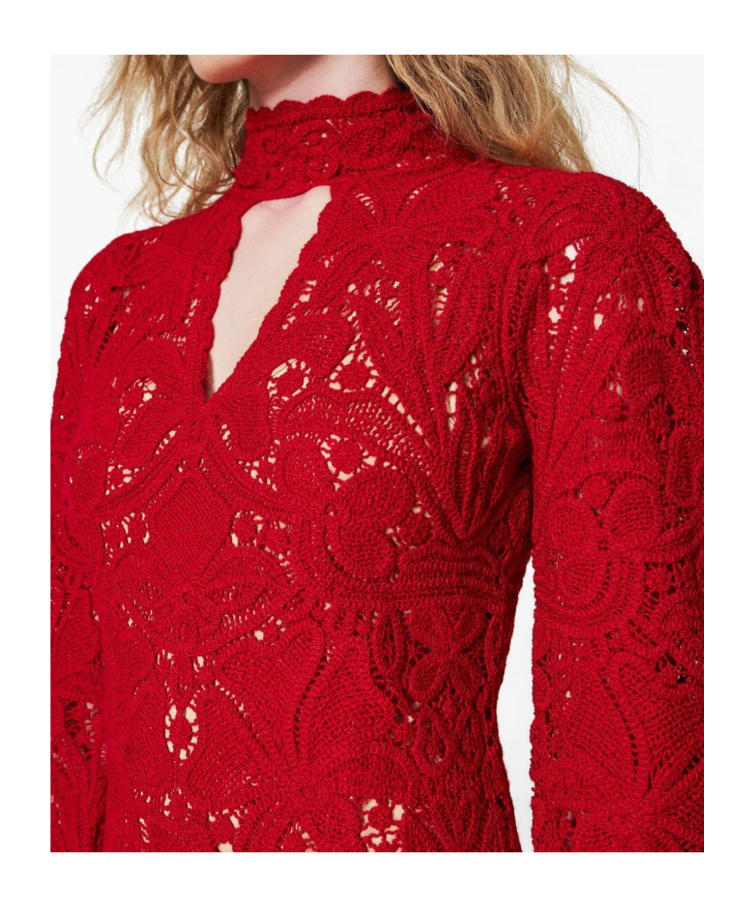 Shop Twinset Floral Crochet Mini Dress