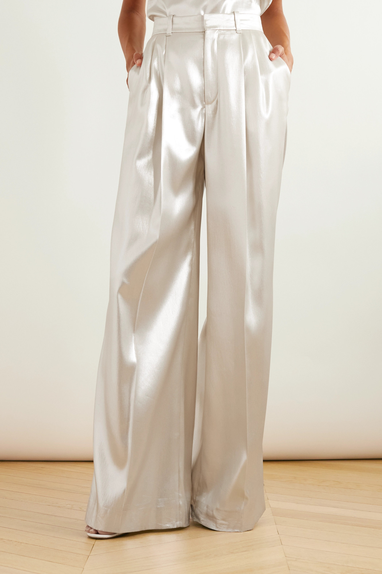Chloé Wide-leg Silk Trousers In White