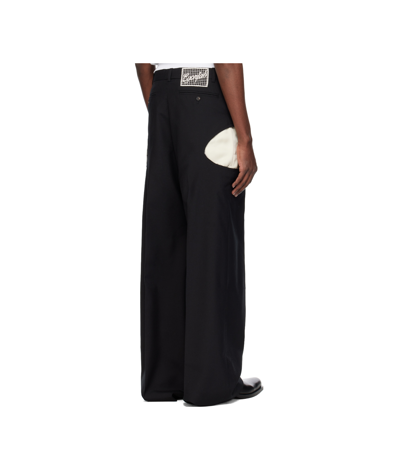 Egonlab Black Openwork Trousers In Black