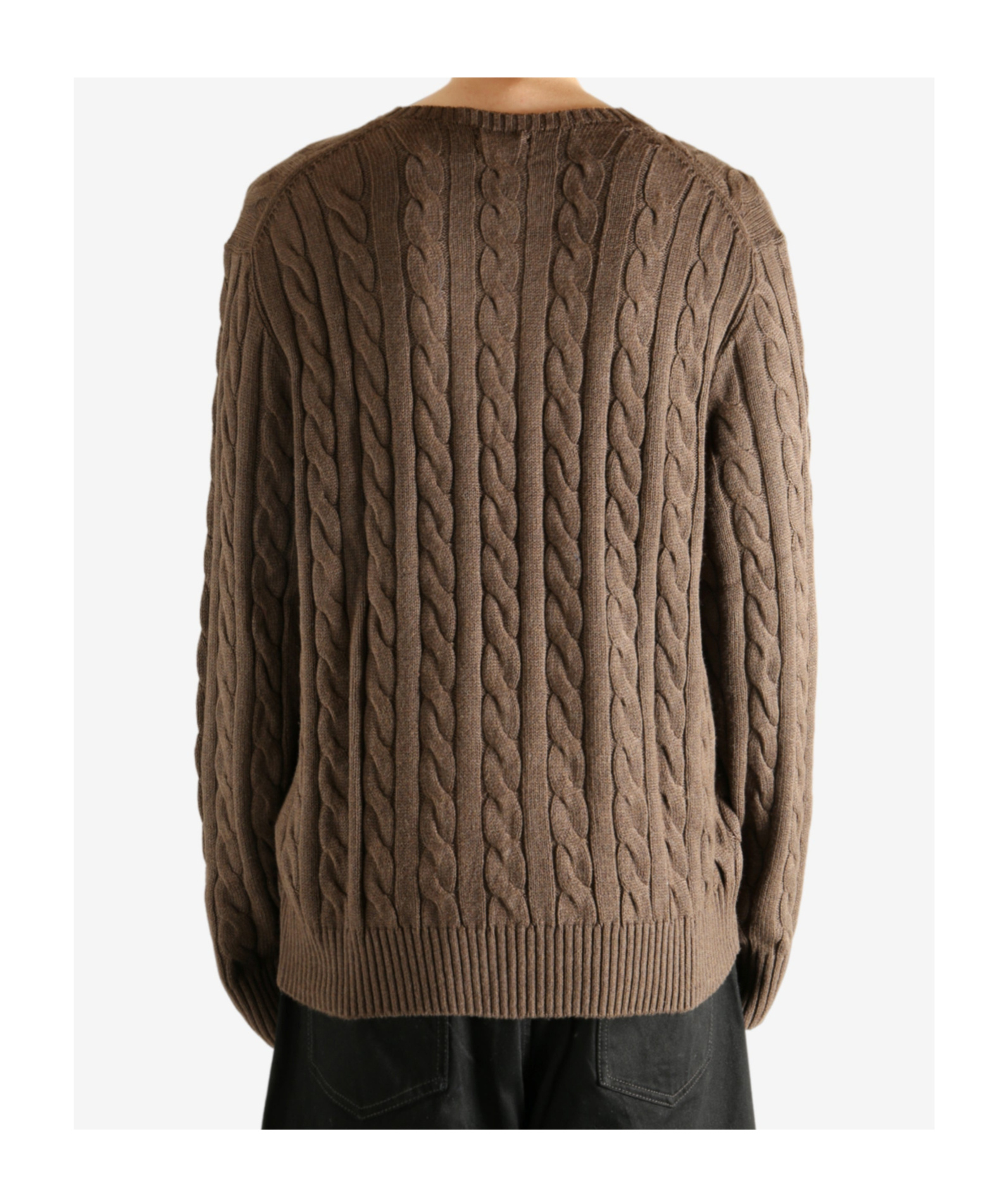 Polo Ralph Lauren Long Sleeve Knit Crewneck Sweater In Brown