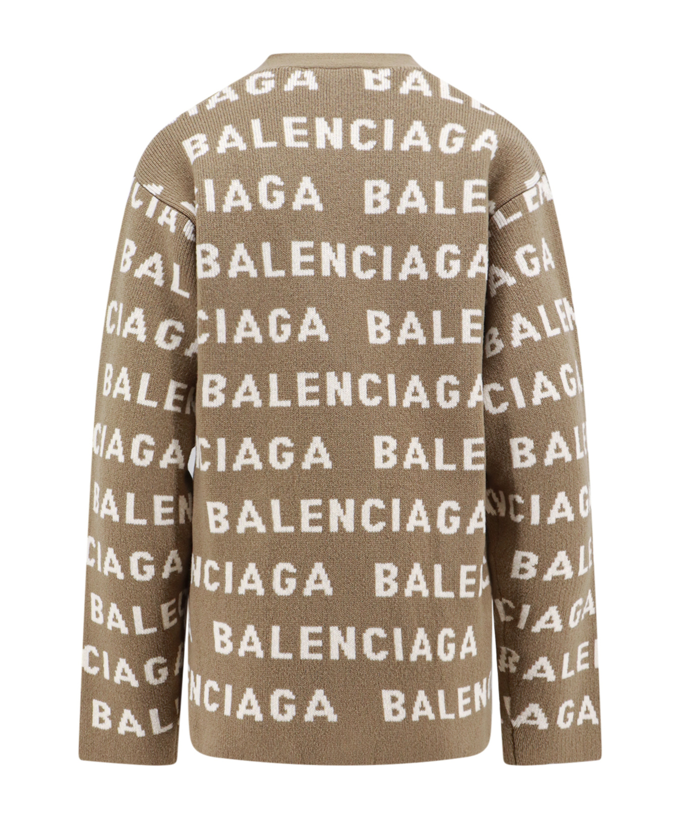 Balenciaga Logo-jacquard Button-up Cardigan In Nude