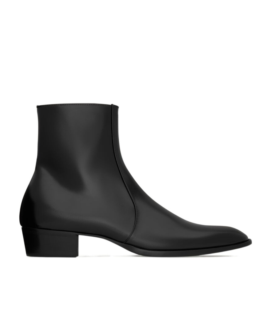 Saint Laurent Roman Boots In Smooth Leather In Black