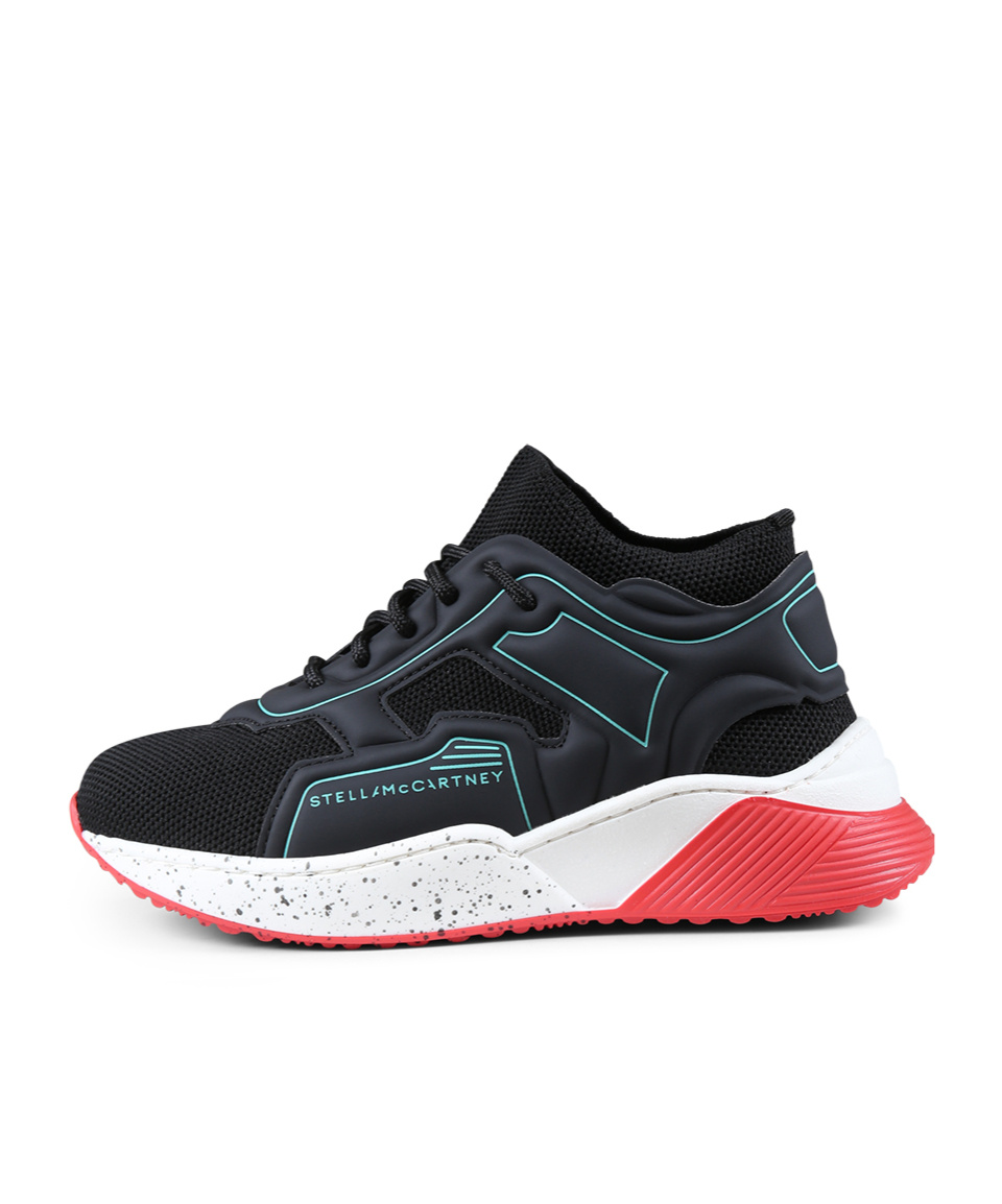 Stella Mccartney Kids Boys Black Lace-up Sock Trainers In Black